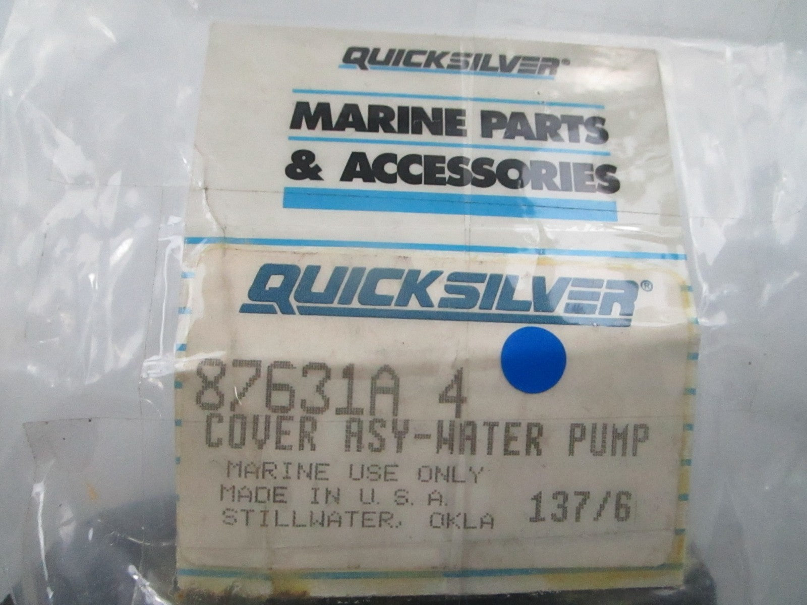 *NEW OEM* 0810 Mercury Quicksilver Water Pump Cover Assembly 87631A 4