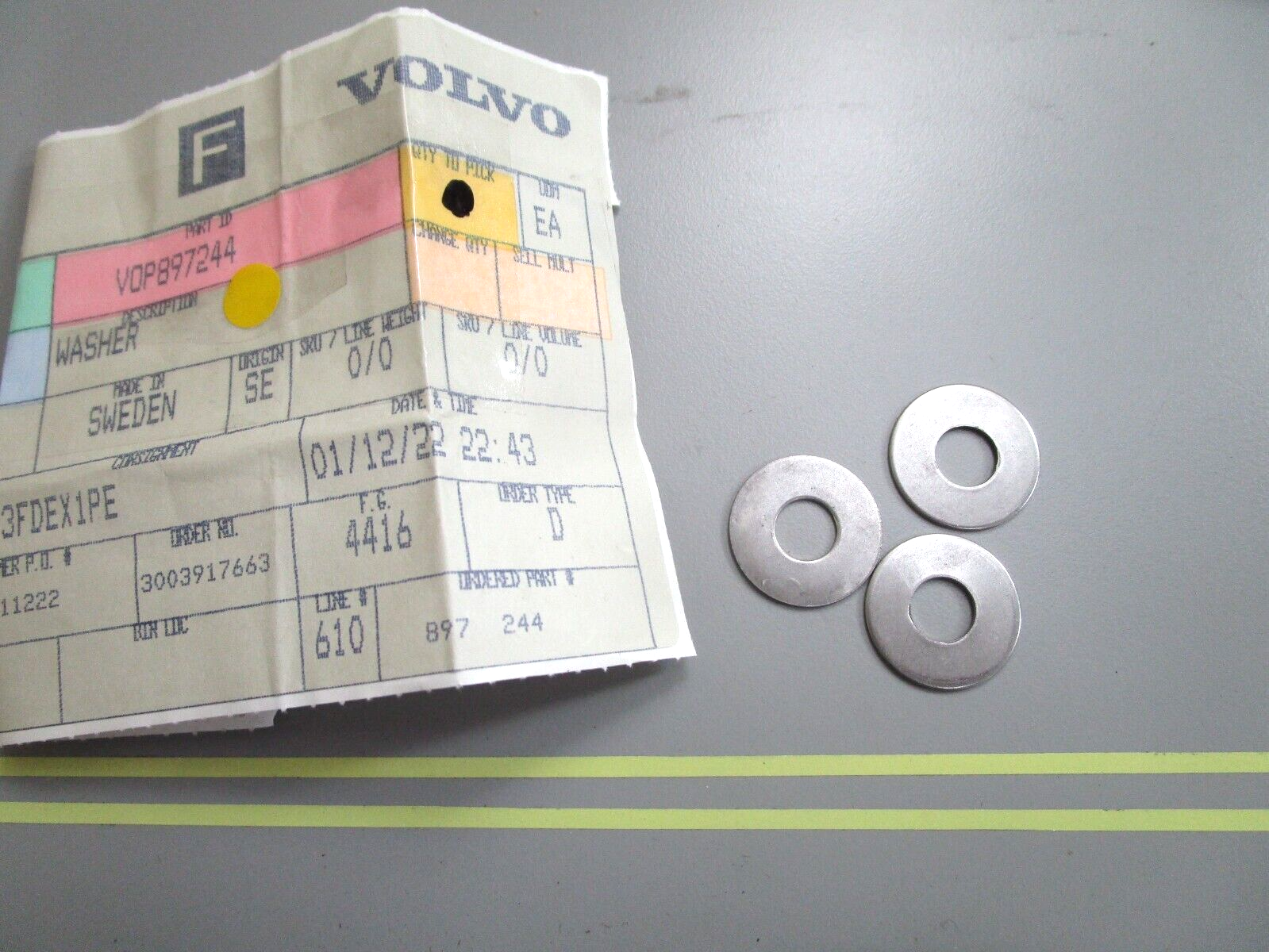 *NEW OEM* (LOT OF 3) 0750 Volvo Penta WASHER 897244