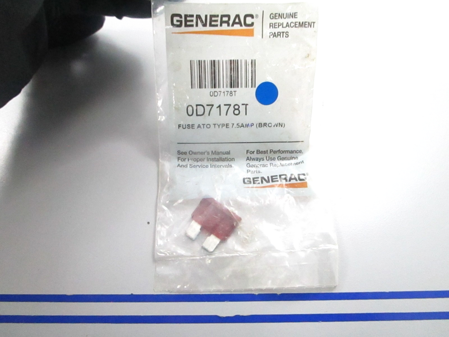 *NEW OEM* 0810 Generac Brown 7.5 Amp ATO Type Fuse 0D7178T