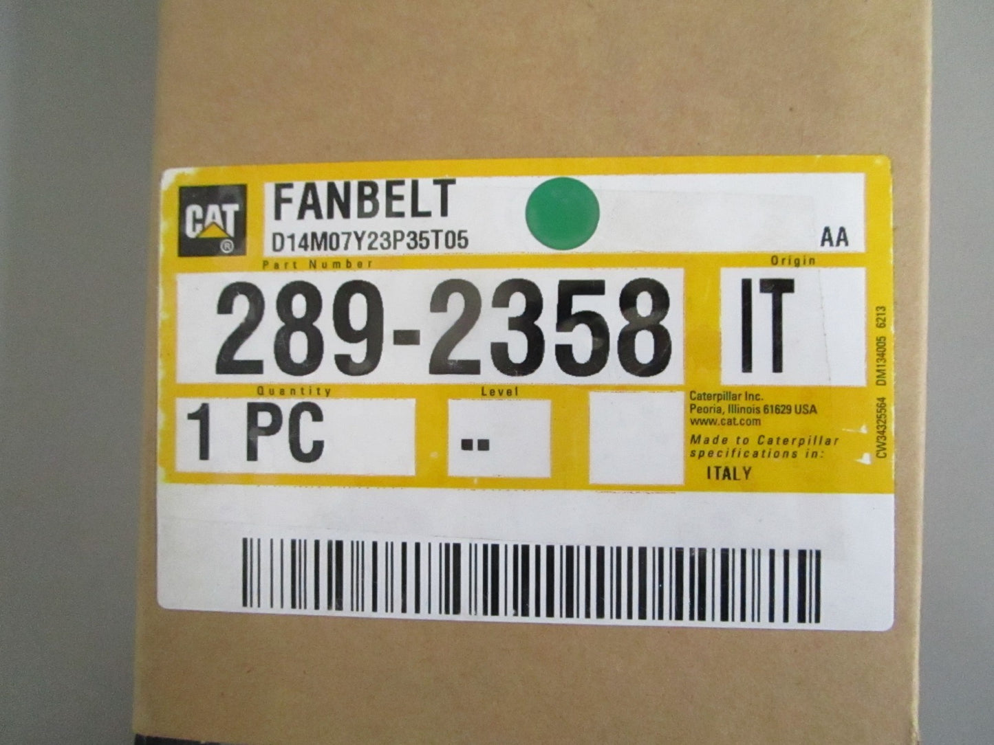 CAT NEW OEM 8-Rib Serpentine Drive Belt 289-2358 C4.4 C6.6 C7.1 Excavator 0820