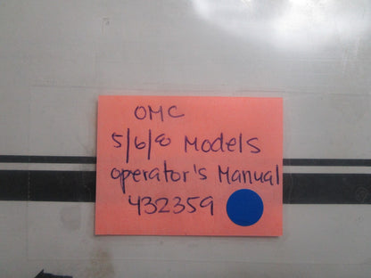 *NEW OEM* 0720 Johnson Evinrude 5/6/8  Models Operations Manual 432359 0432359