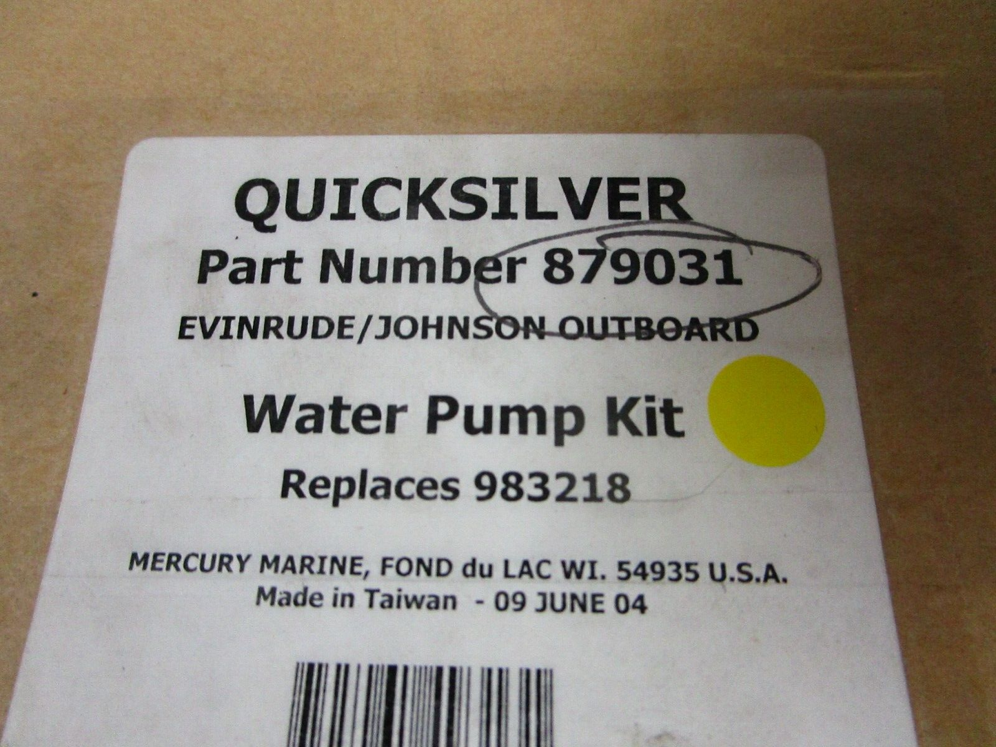 *NEW OEM* 0720 Quicksilver Water Pump Kit 879031 Replaces OMC Stringer 983218