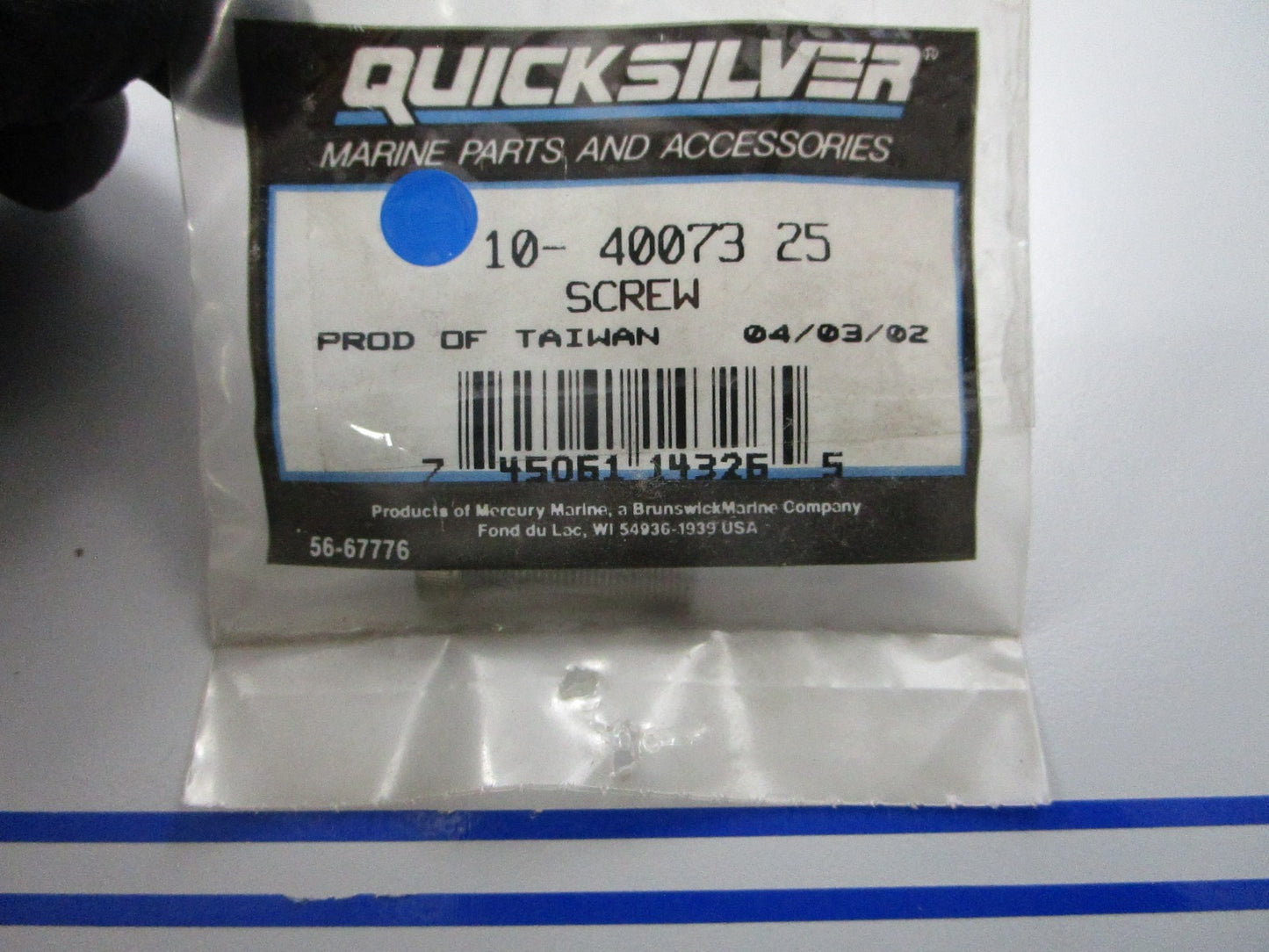 *NEW OEM* 0810 Mercury Quicksilver Screw 10-40073 25