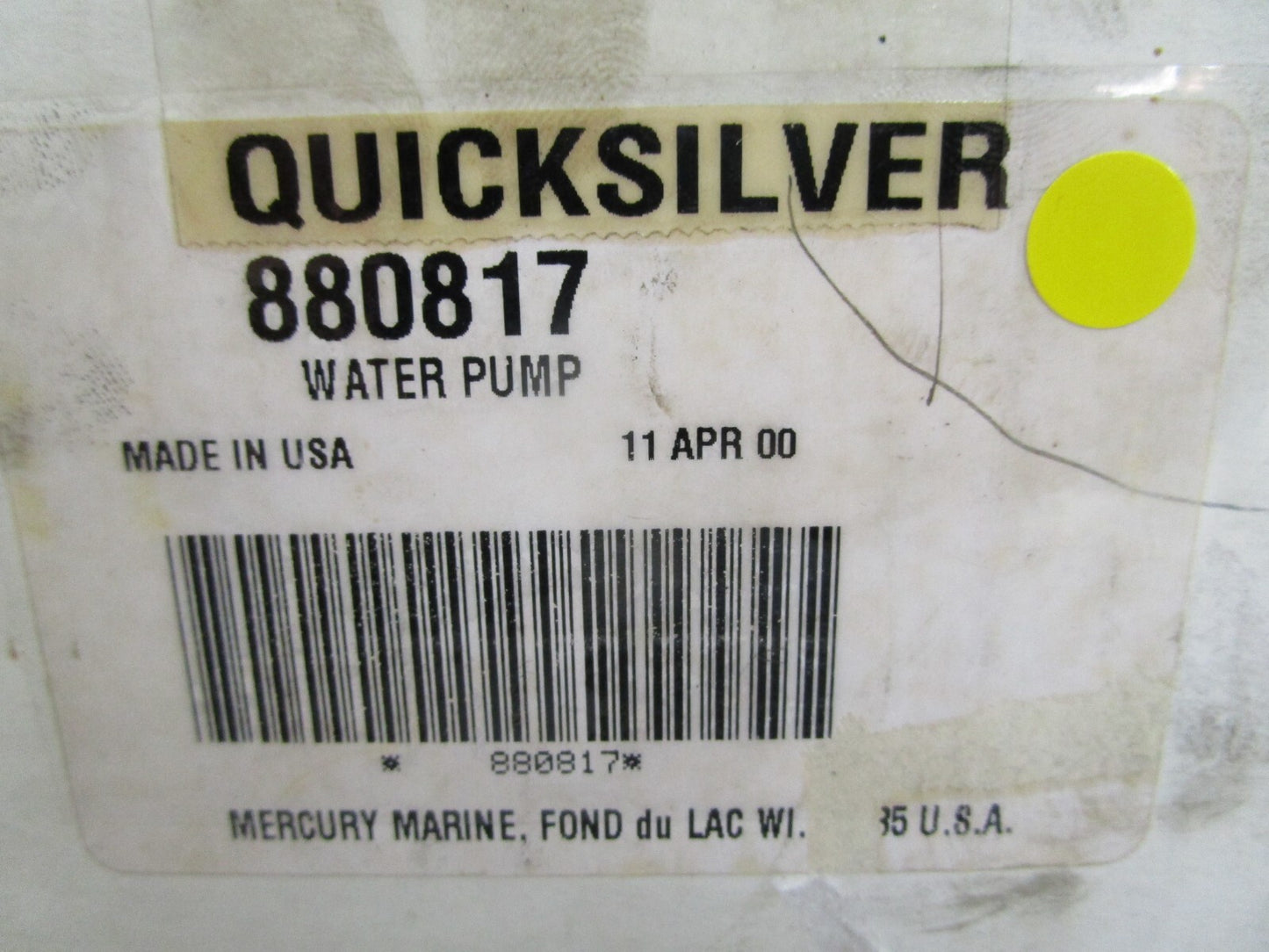 *NEW OEM* 0820 Mercury Quicksilver Water Pump 880817