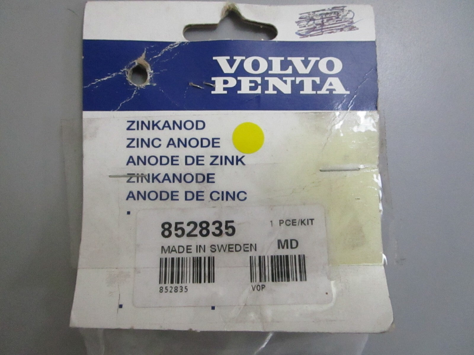 *NEW OEM* 0820 Volvo Penta Zinc Anode 852835