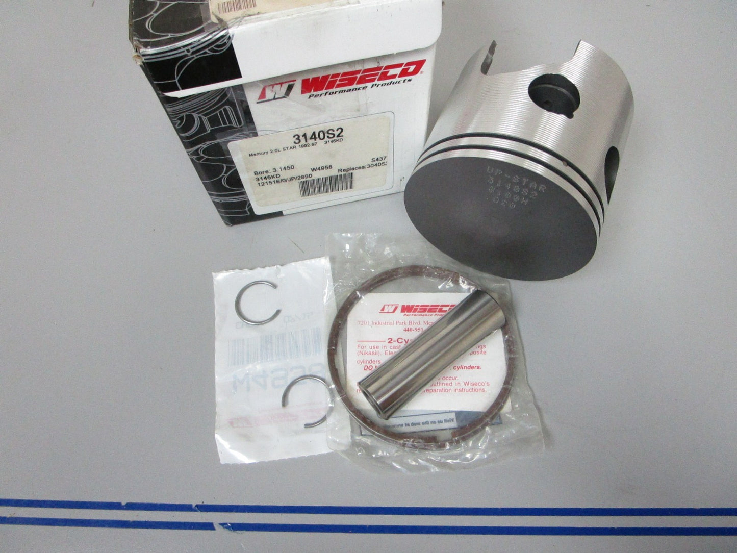 NEW 3140S2 3145KD Replaces: Mercury 92' - 97' 2.0L Wiseco STBD Piston 0720