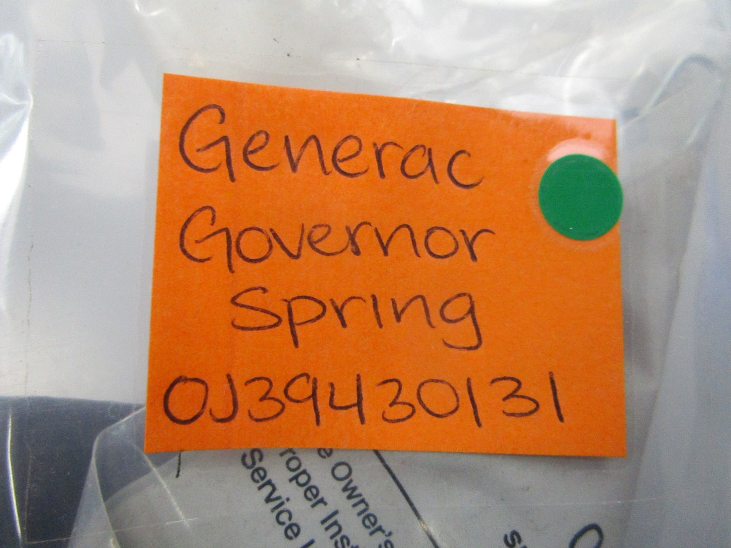 NEW OEM 0J39430131 Generac Governor Spring 0810