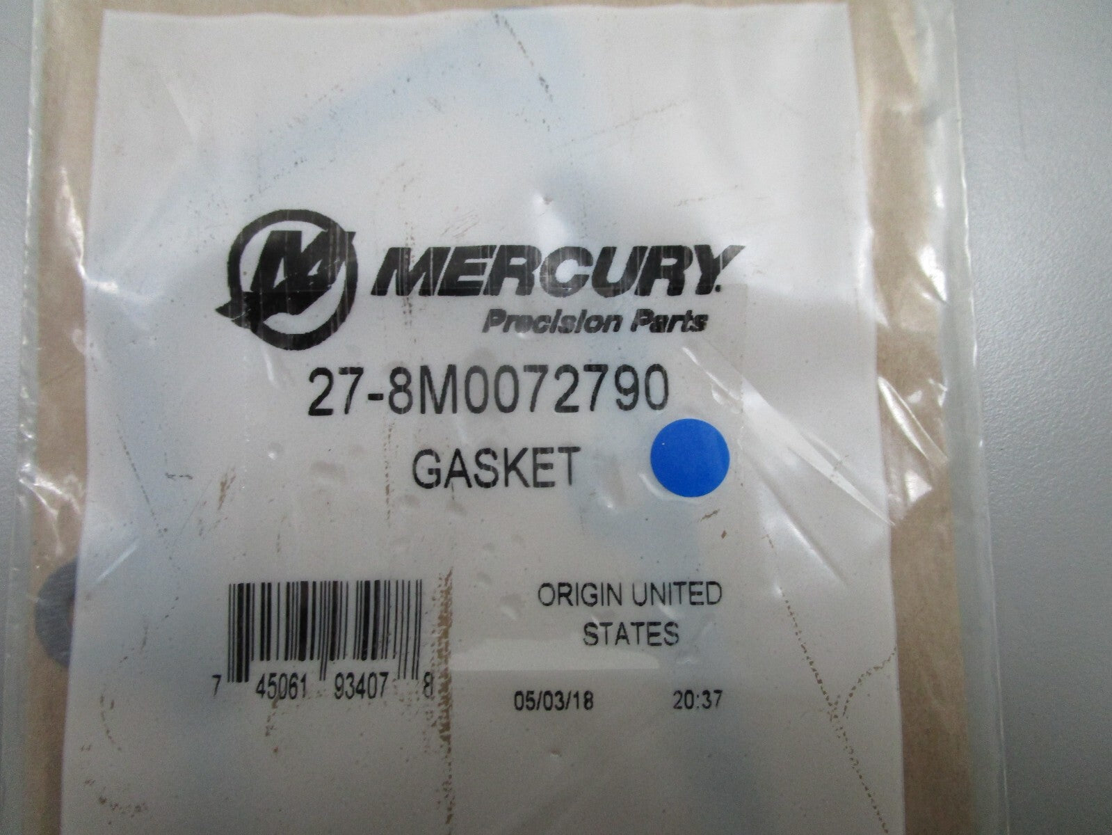 *NEW OEM* 0810 Mercury Quicksilver Gasket 27-8M0072790