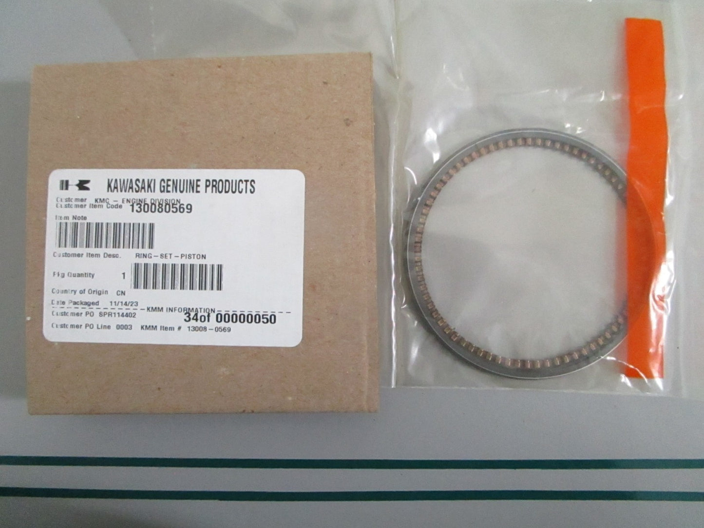 NEW OEM 130080569 Kawasaki Piston Ring Set 0820