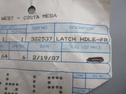 *NEW OEM* 0750 OMC Johnson Evinrude LATCH HANDLE 322537 0322537
