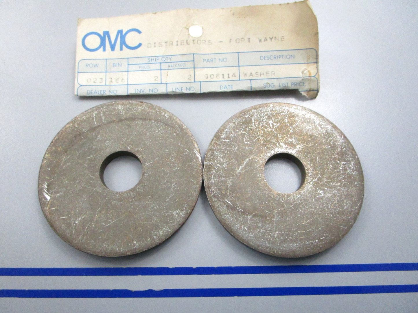 NEW OEM (LOT OF 2) 908114 0908114 OMC Johnson Evinrude Washer 0810
