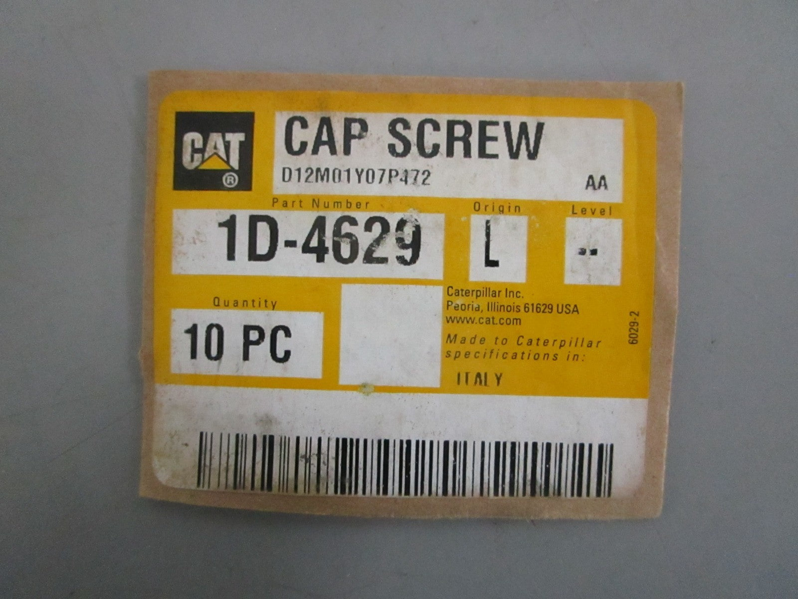 NEW OEM (LOT OF 8) 1D-4629 CAT Cap Screw 0820