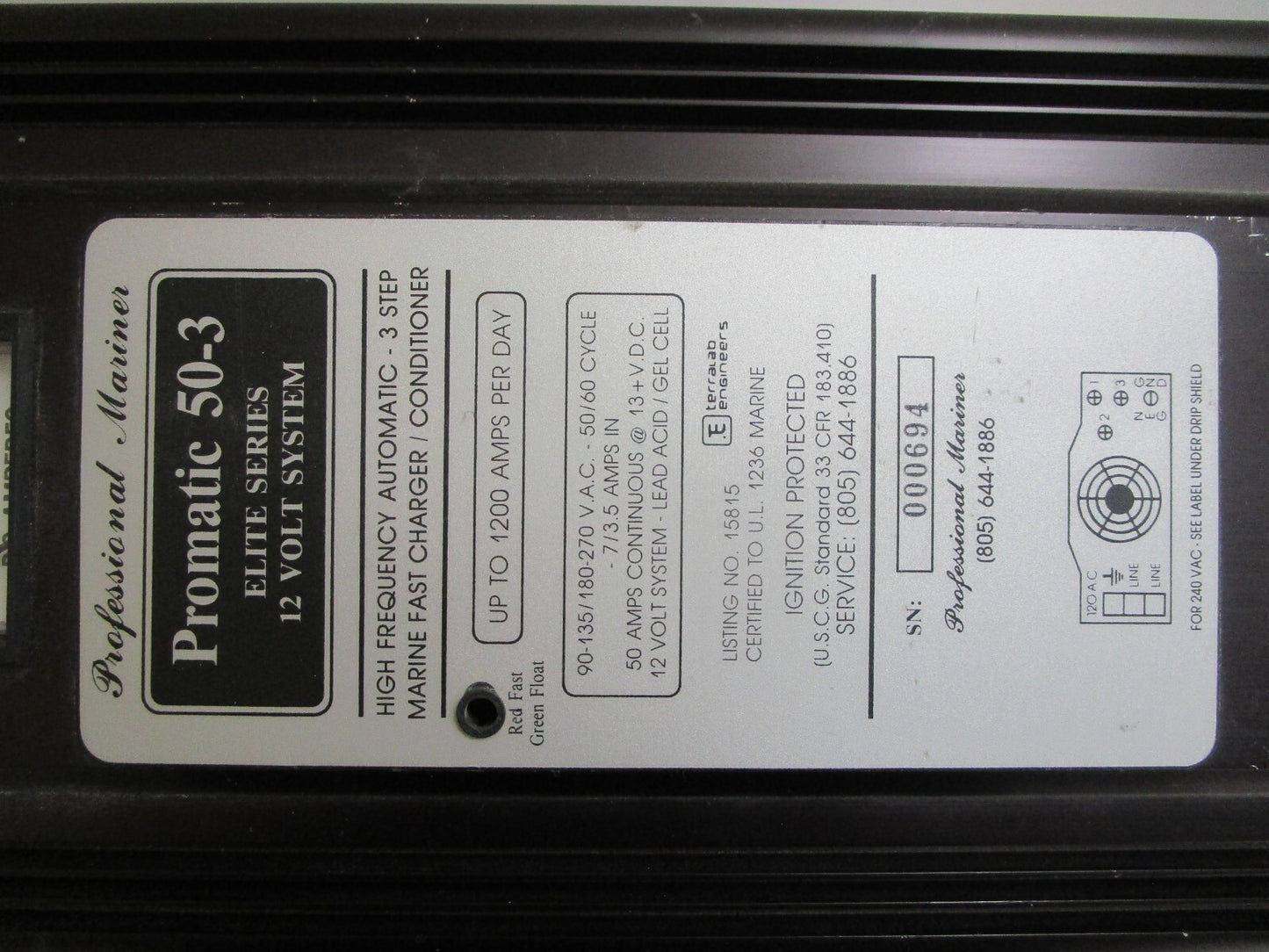 *NEW* 0820 Professional Mariner Promatic 50-3 Elite Series 12V Battery Charger