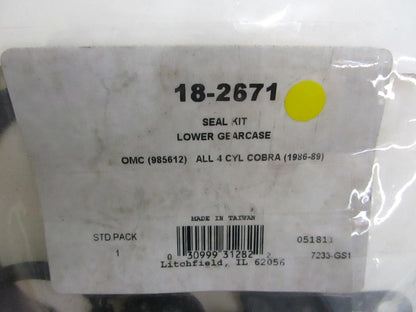 *NEW* 0810 Sierra Lower Gearcase Seal Kit 18-2671 Replaces: OMC 985612
