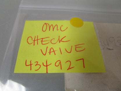 *NEW OEM* 0810 OMC Johnson Evinrude Check Valve 434927 0434927