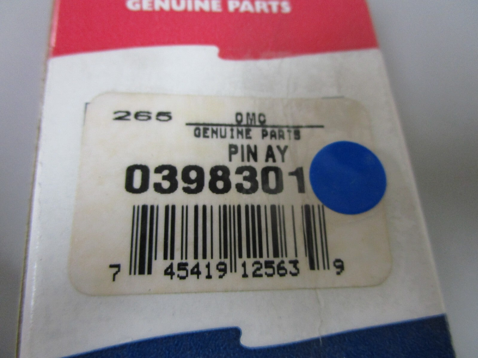 *NEW OEM* 0810 OMC Johnson Evinrude Pin Assembly 398301 0398301