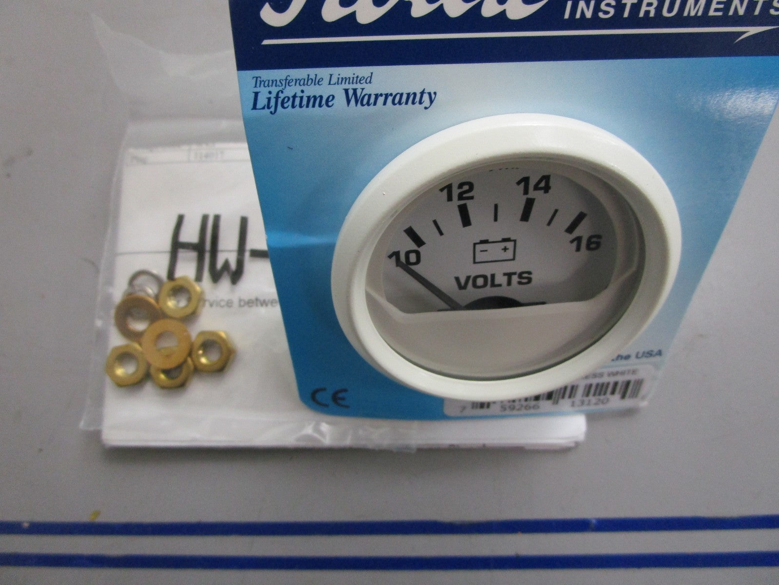 *NEW* 0820 Faria Dress White Voltmeter 13120