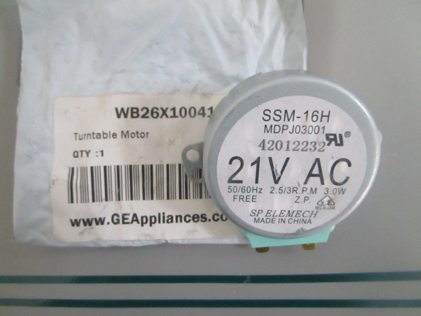 GE WB26X10041 Microwave Turntable Motor Genuine Replacement NEW OEM 0820