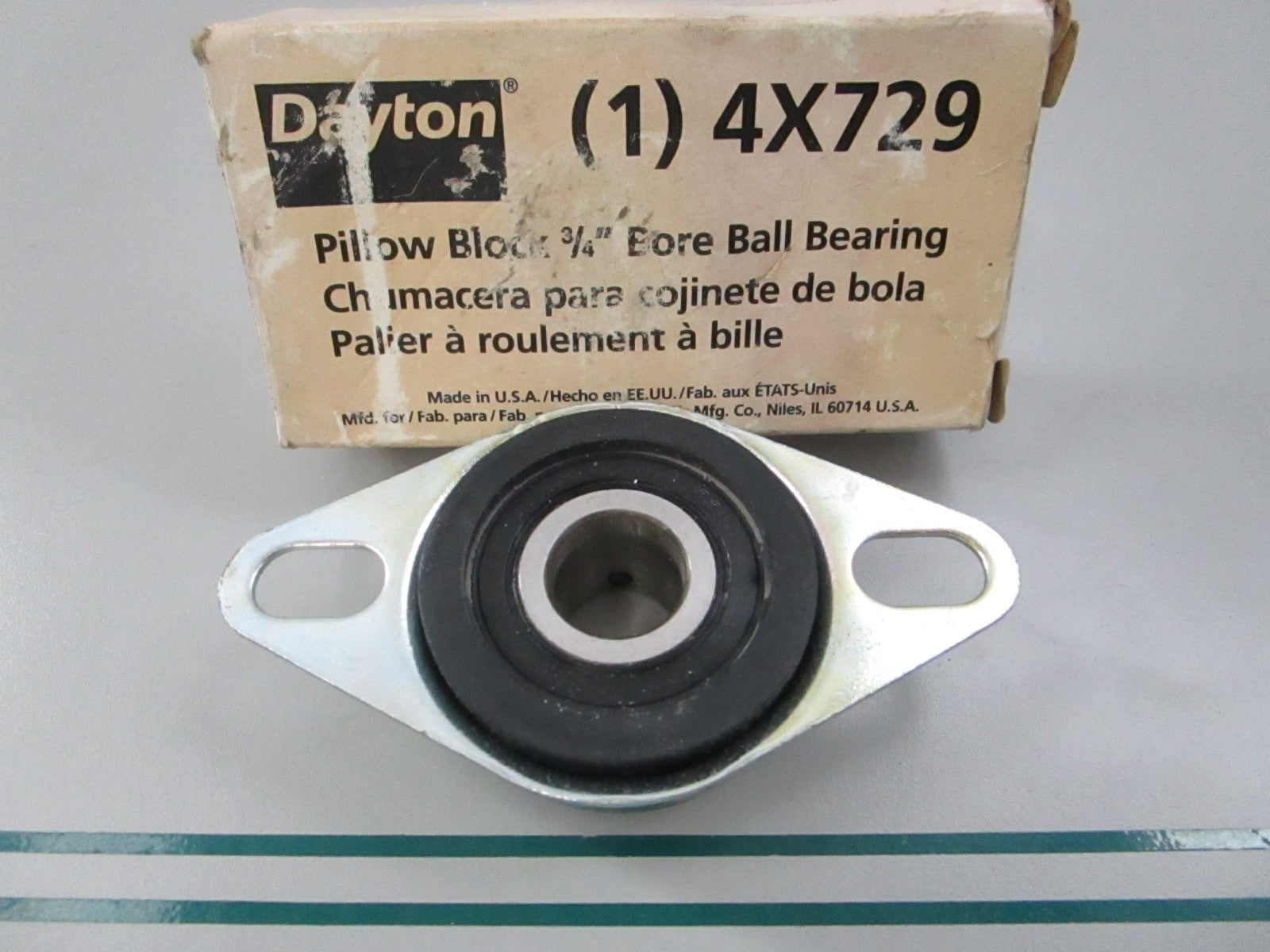 NEW 4X729 Dayton Pillow Block 3/4" Bore Ball Bearing 0810