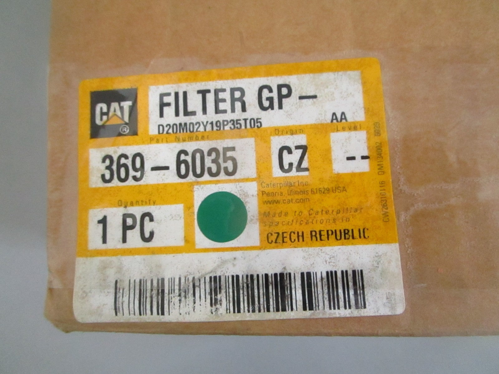 Caterpillar 369-6035 Filter Group Water Fuel Separator NEW OEM 0820