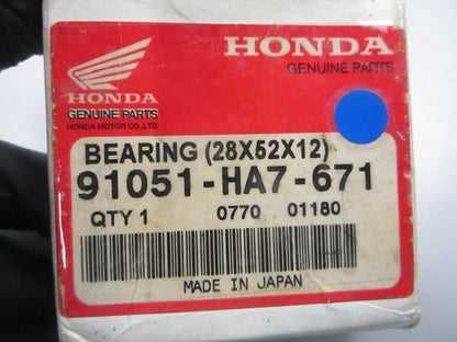 NEW OEM 91051-HA7-671 Honda 28 x 52 x 12 Bearing 0720