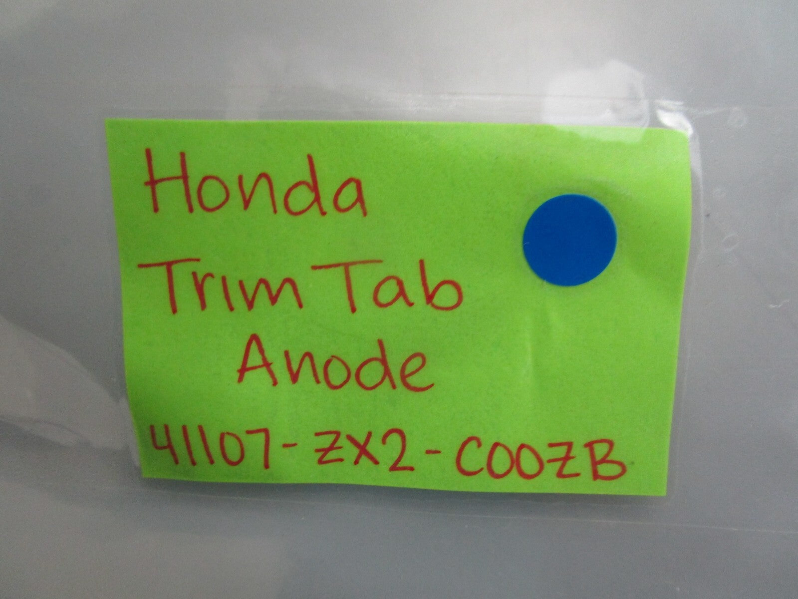 *NEW OEM* 0820 Honda Trim Tab Anode 41107-ZX2-C00ZB