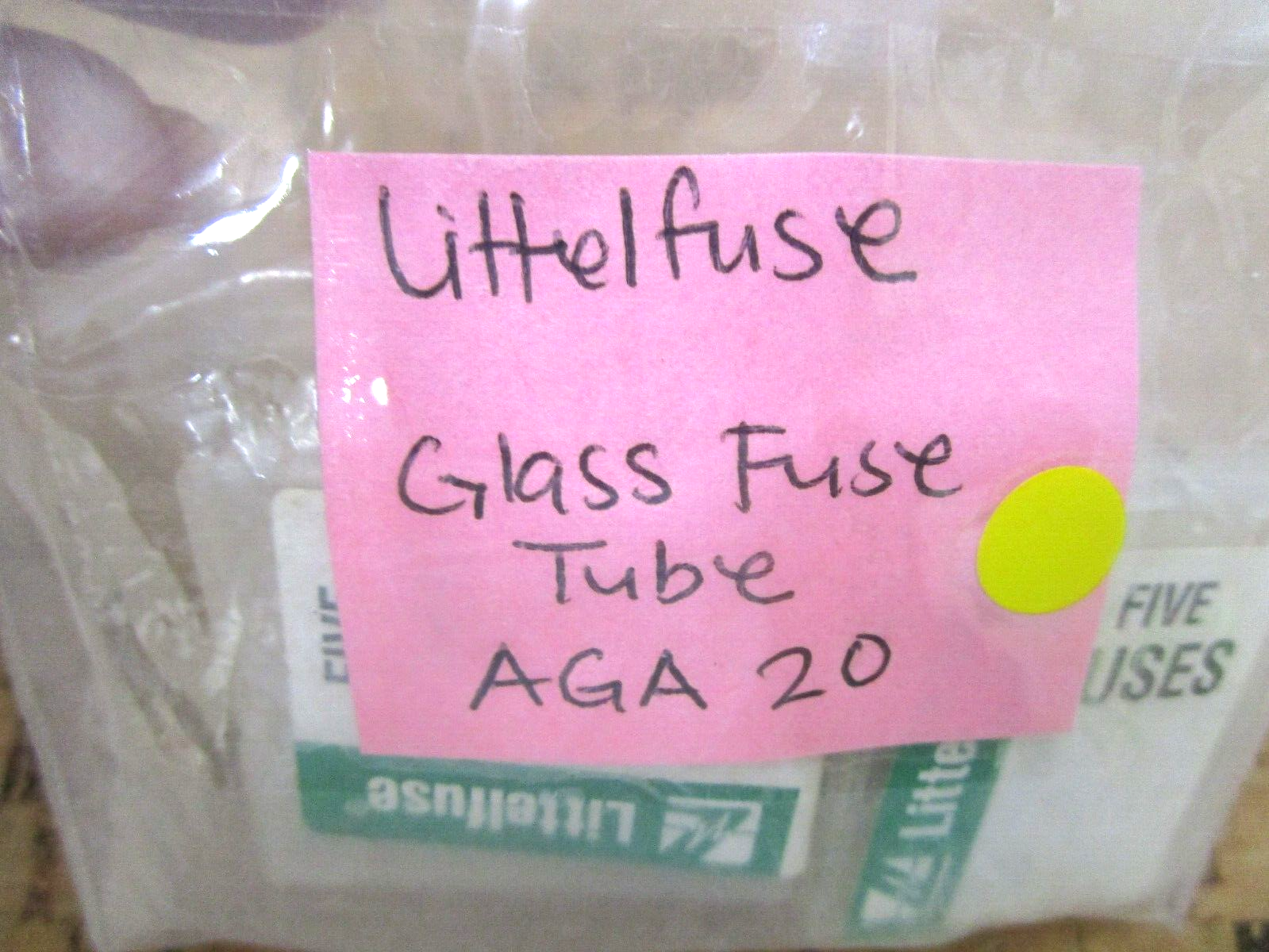 *NEW* (LOT OF 5) 0750 LittleFuse GLASS FUSE TUBE AGA20