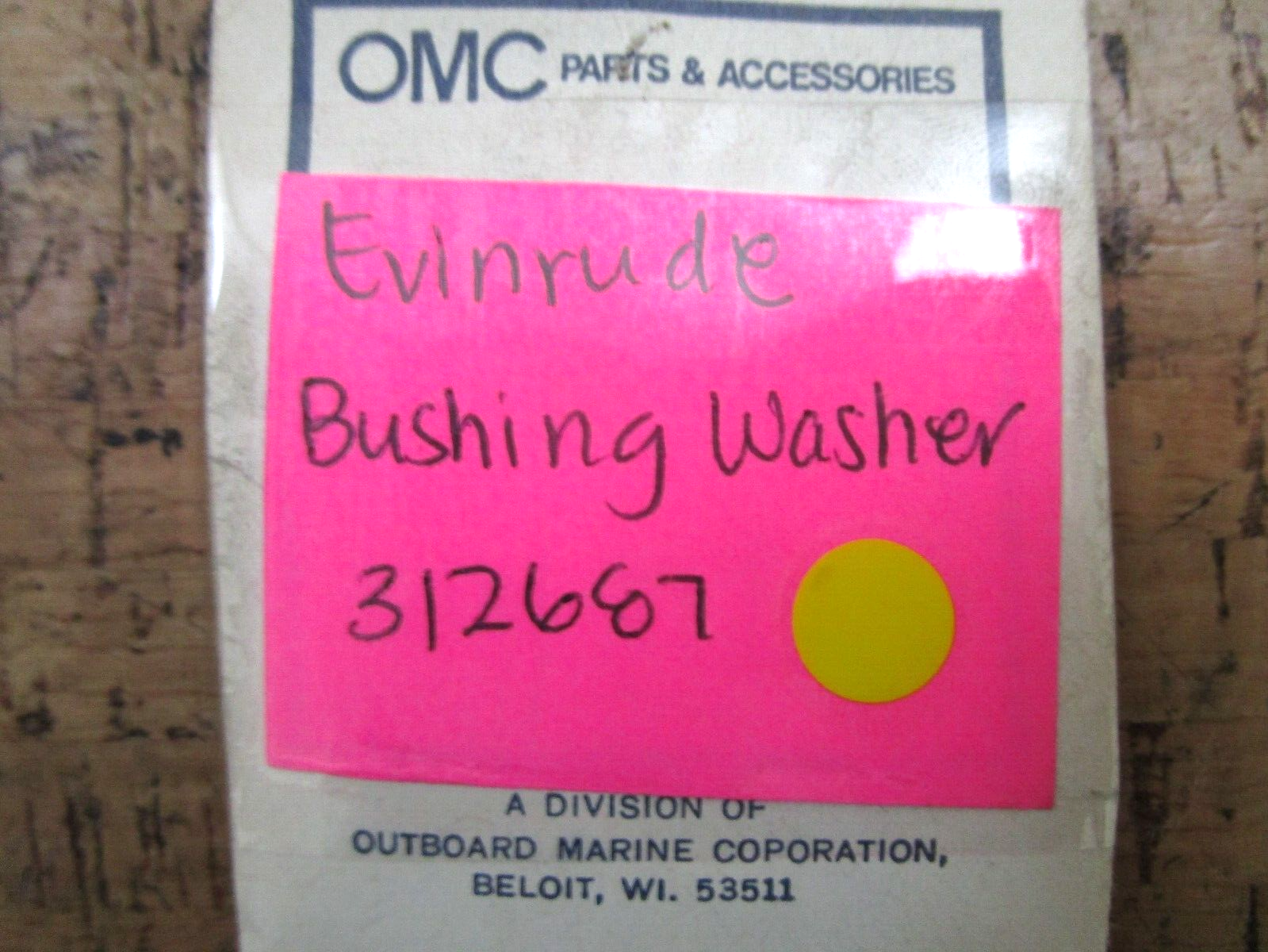 *NEW OEM* (LOT OF 2) 0750 OMC Johnson Evinrude BUSHING WASHER 312687 0312687