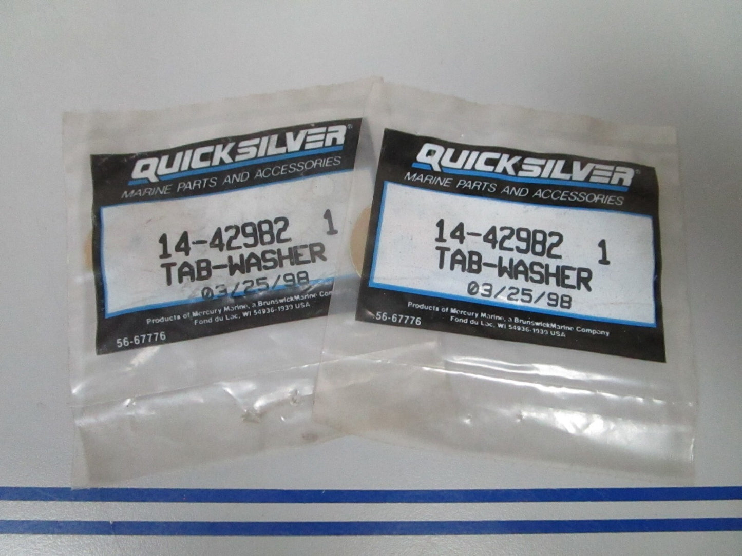 *NEW OEM* (LOT OF 2) 0810 Mercury Quicksilver Washer Tab 14-429821