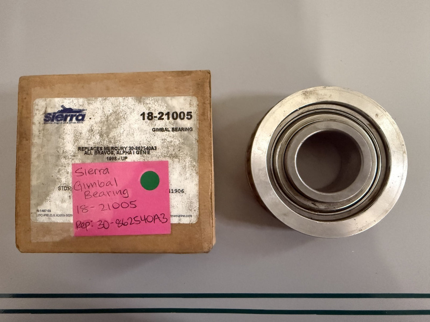NEW 18-21005 Sierra Gimbal Bearing Rep: 30-862540A3 Mercury 0820