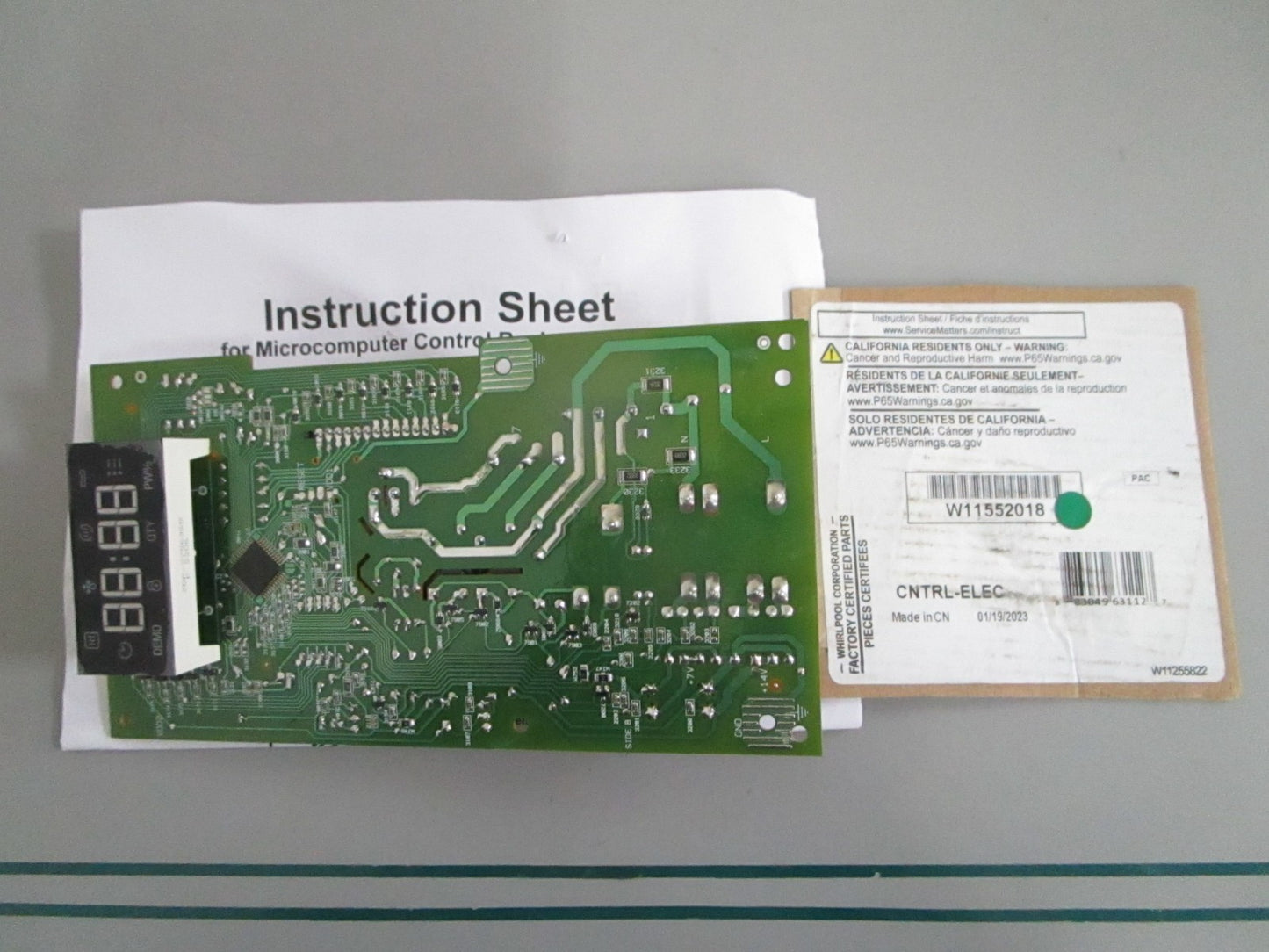 Whirlpool NEW OEM Microwave Electronic Control Board W11552018 NOS Genuine 0820