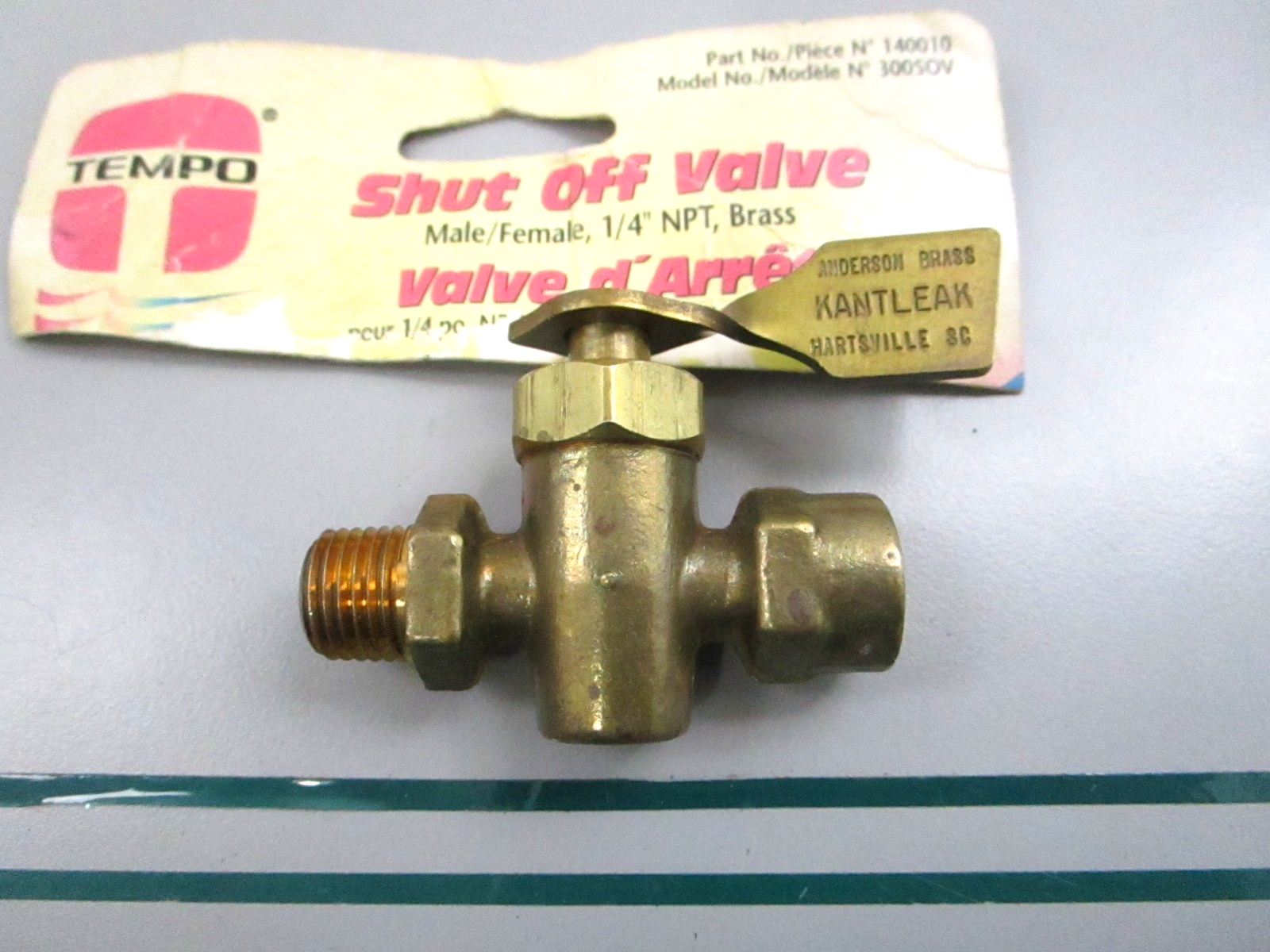 Tempo NEW Fuel Shut Off Valve 1/4" NPT Brass Male Female 140010 NOS 0810