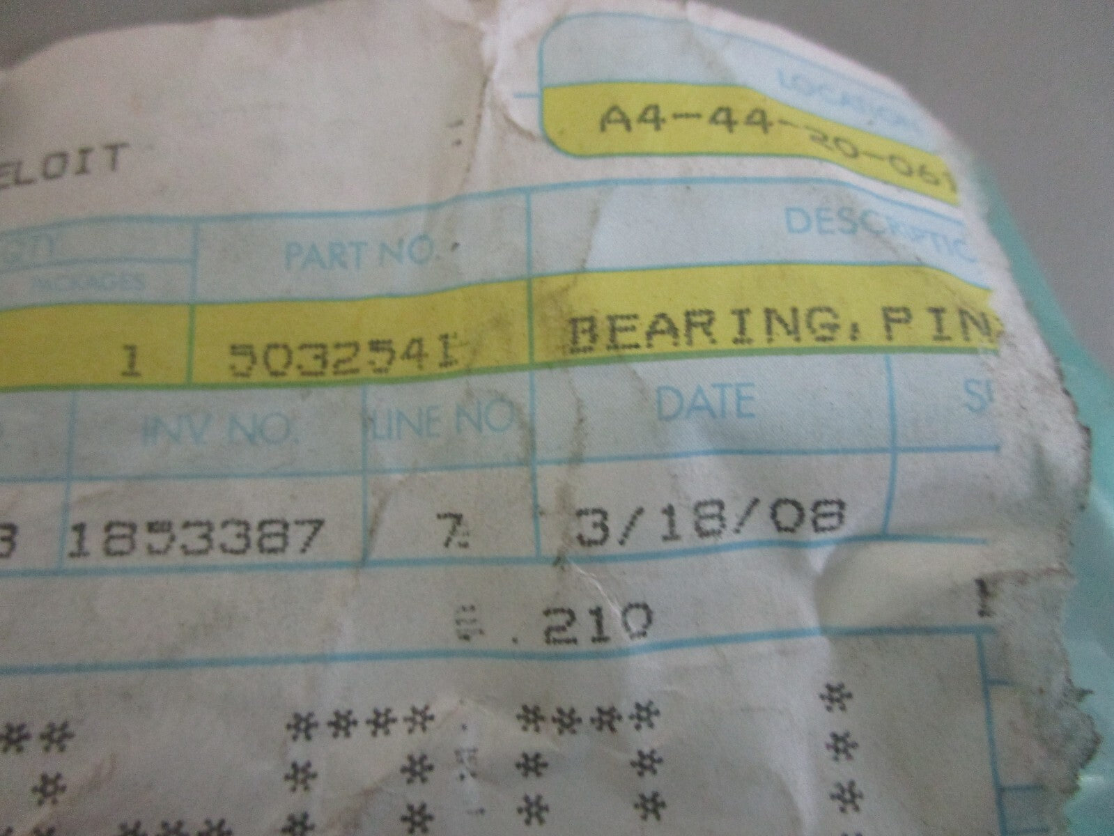 *NEW OEM* 0820 OMC Johnson Evinrude Pinion Bearing 5032541