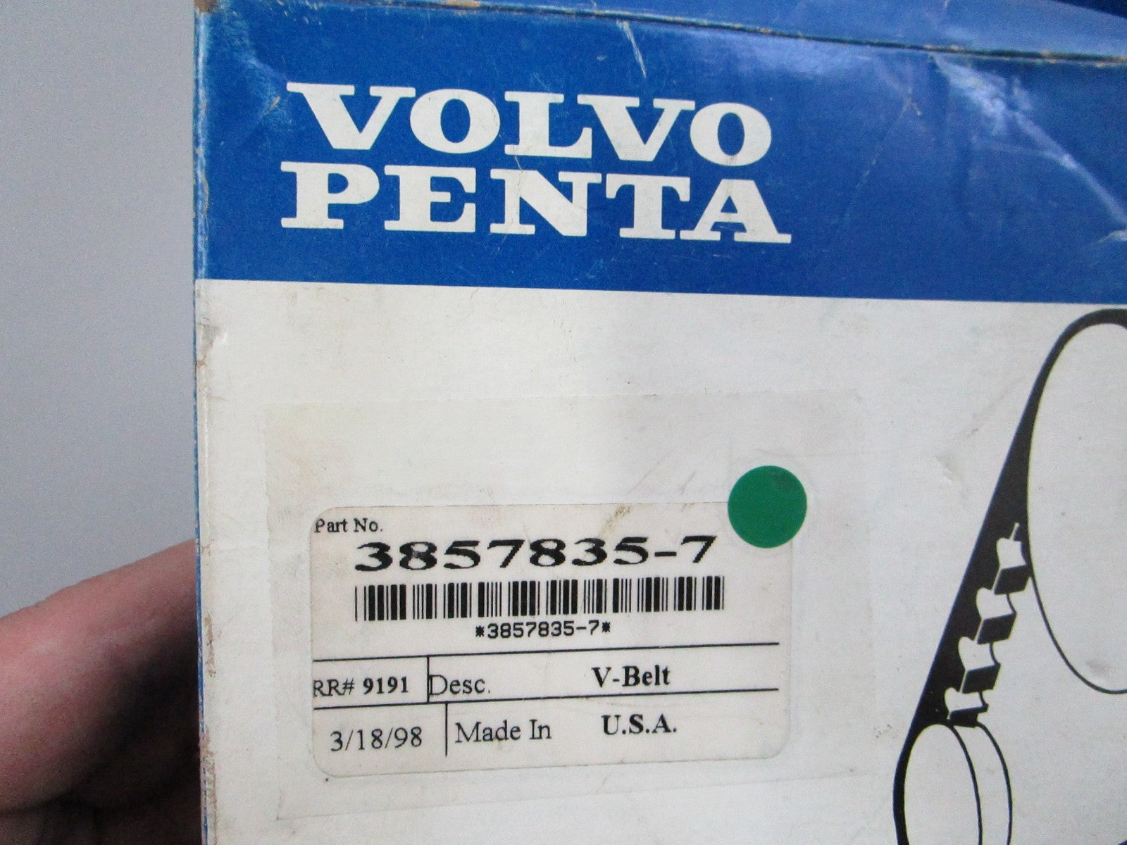 NEW OEM 3857835-7 Volvo Penta V-Belt 0810