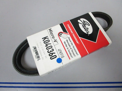 NEW K040360 Gates Micro-V 9/16" x 36 ¾" Serpentine Belt 0720