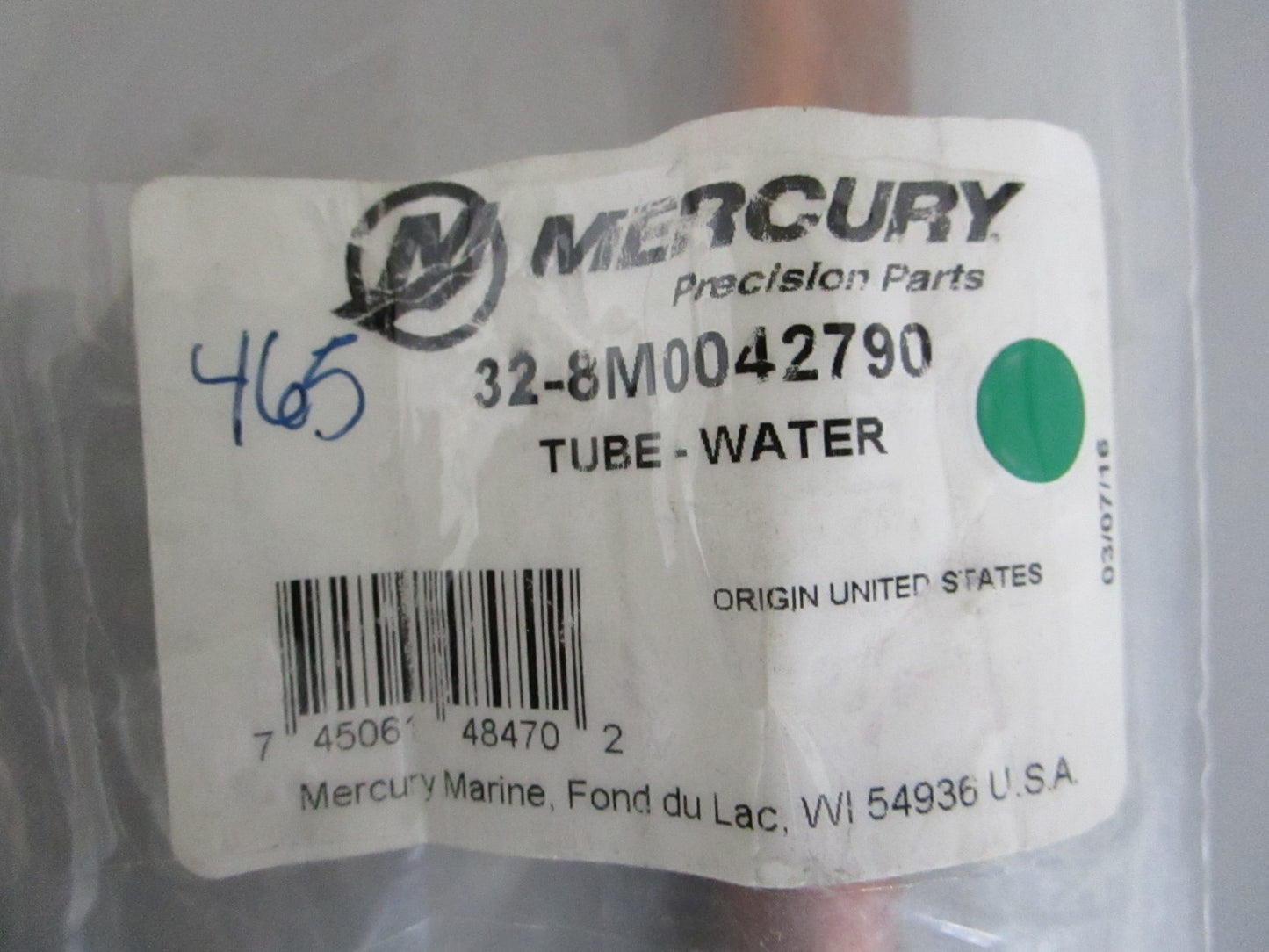NEW OEM 32-8M0042790 Mercury Quicksilver Water Tube 0820