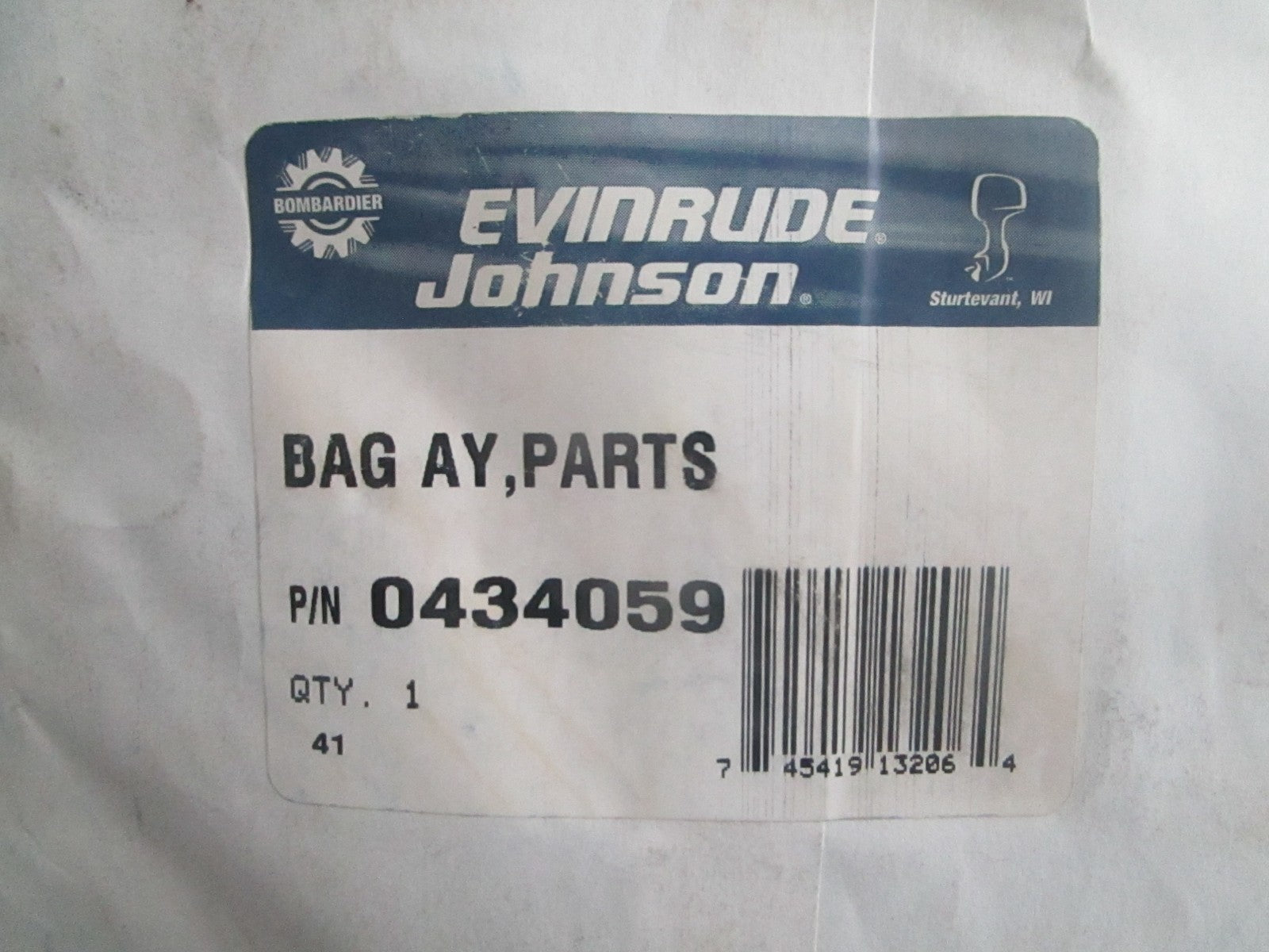 NEW OEM 434059 0434059 OMC Johnson Evinrude Parts Bag Assy 0820