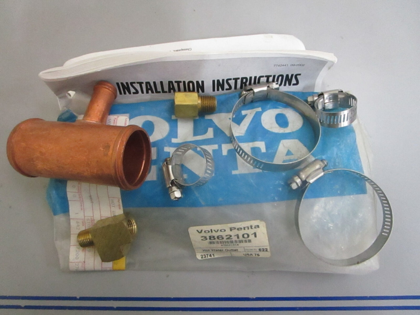 *NEW OEM* 0820 Volvo Penta Hot Water Outlet 3862101