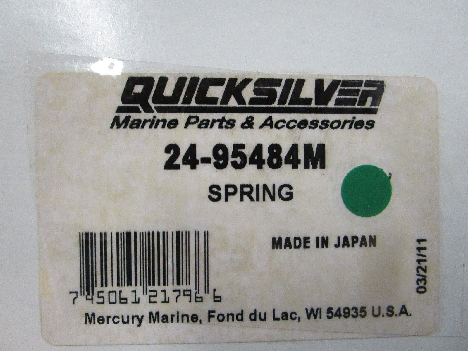 NEW OEM 24-95484M Mercury Quicksilver Spring 0810