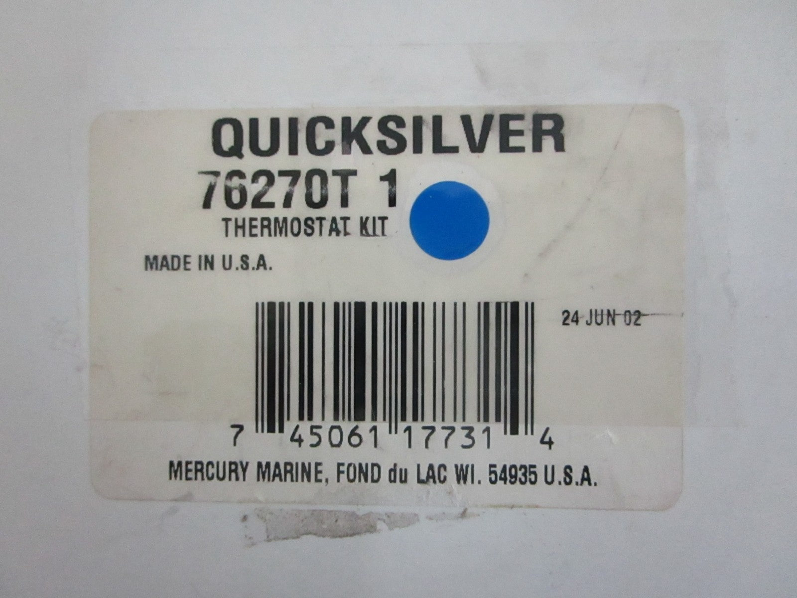 *NEW OEM* 0820 Mercury Quicksilver Thermostat Kit 76270T1