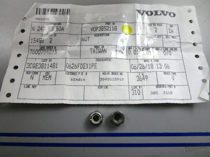 *NEW OEM* (LOT OF 2) 0810 Volvo Penta Nut 3852118