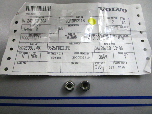 *NEW OEM* (LOT OF 2) 0810 Volvo Penta Nut 3852118