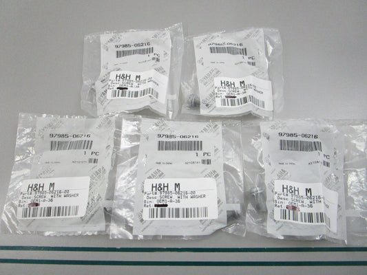NEW OEM (LOT OF 5) 97985-06216-00 Yamaha Screw w/ Washer 0810