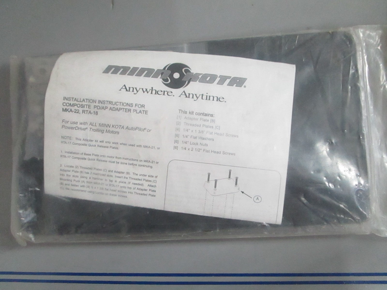 NEW OEM 1854022 237-5326 Minn Kota Quick Release Bracket Adapter 0820