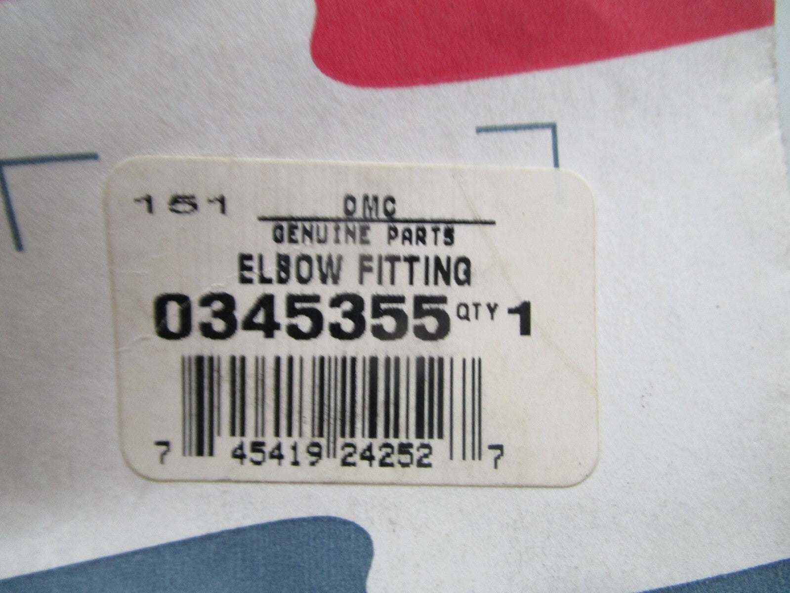 *NEW OEM* 0750 OMC Johnson Evinrude ELBOW FITTING 345354 0345354