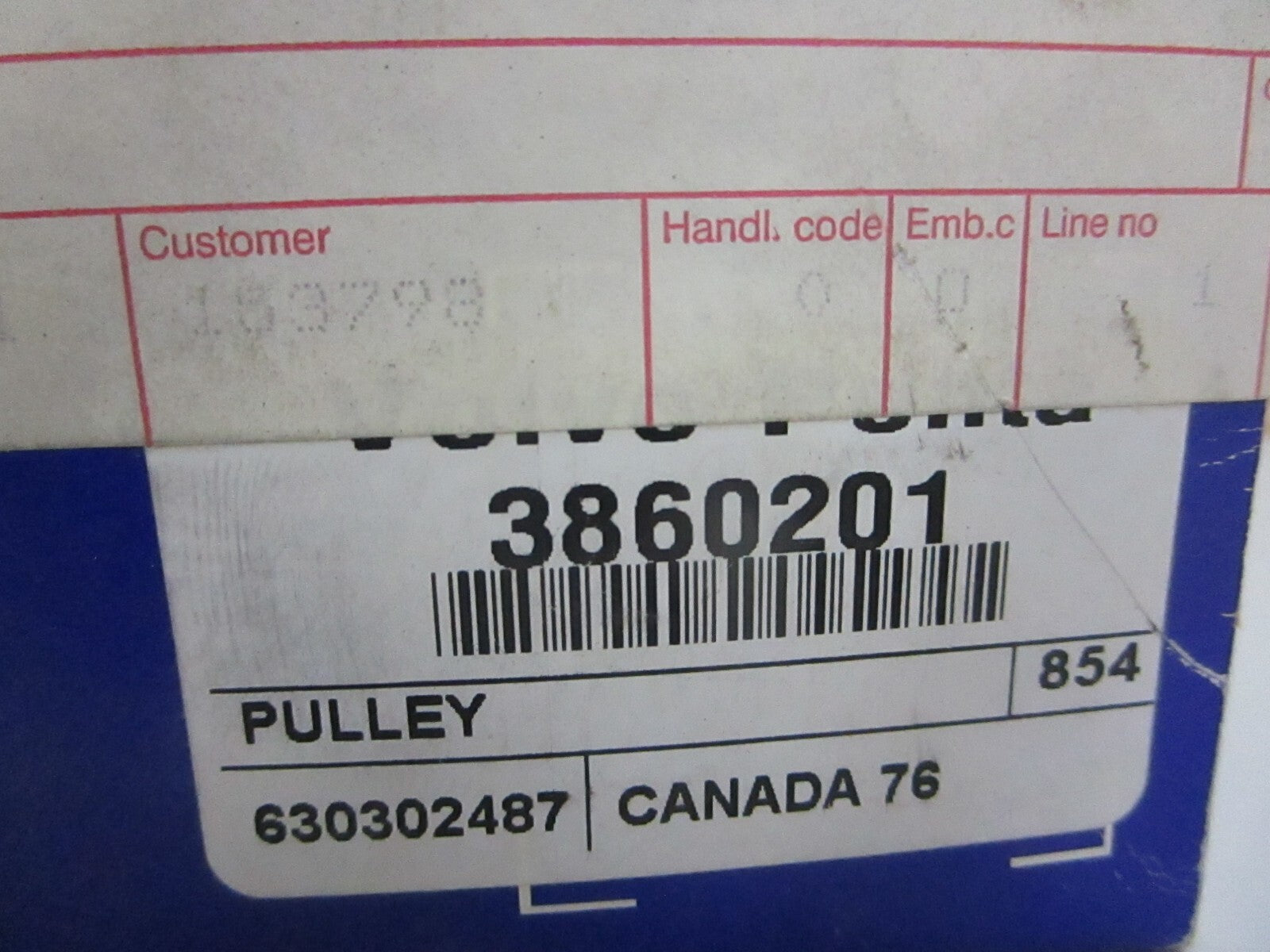 *NEW OEM* 0810 Volvo Penta Pulley 3860201