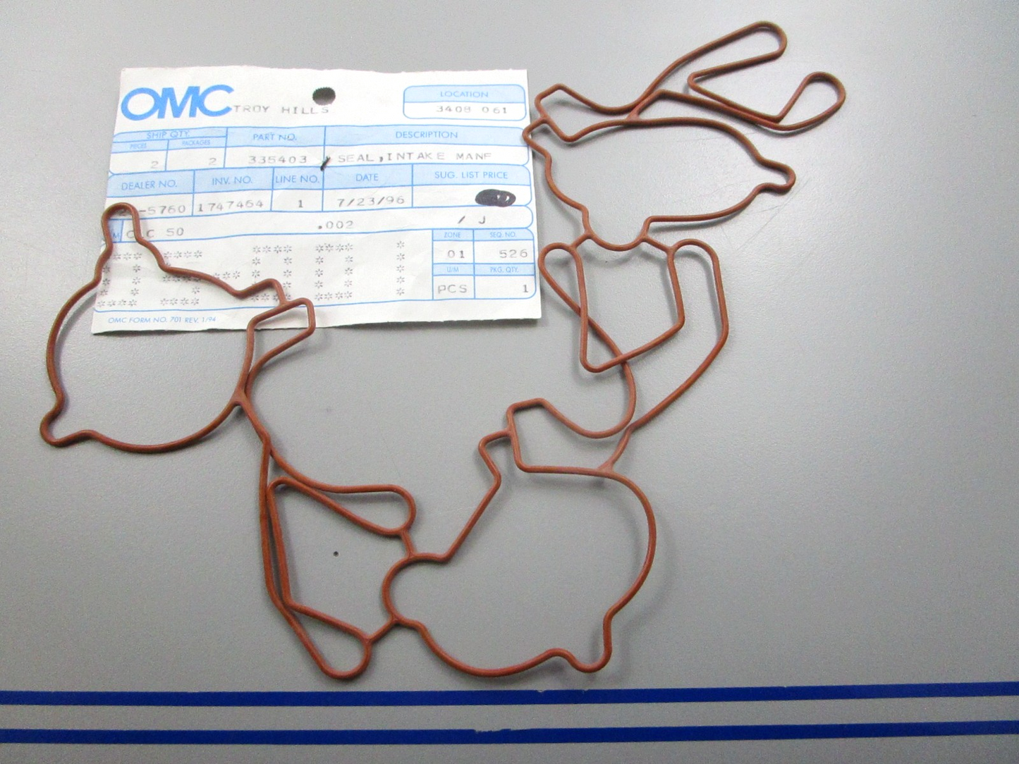 *NEW OEM* 0810 OMC Johnson Evinrude Intake Manifold Seal 335403 0335403