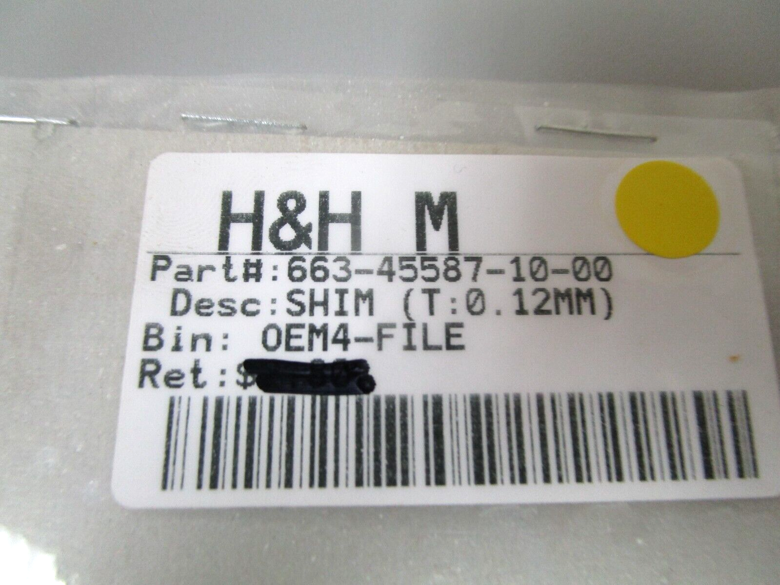 *NEW OEM* 0750 Yamaha SHIM T:0.12MM  663-45587-10-00