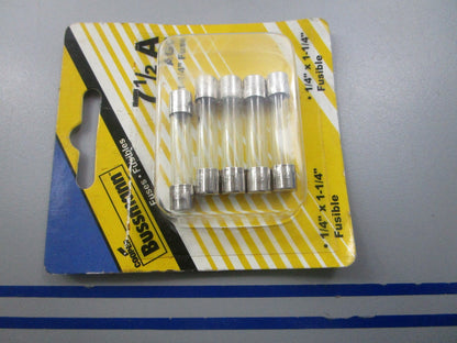 NEW (LOT OF 5) BP/AGC-7-1/2-RP Bussmann 1/4" x 1 1/4" 7 1/5A Fuse 0810