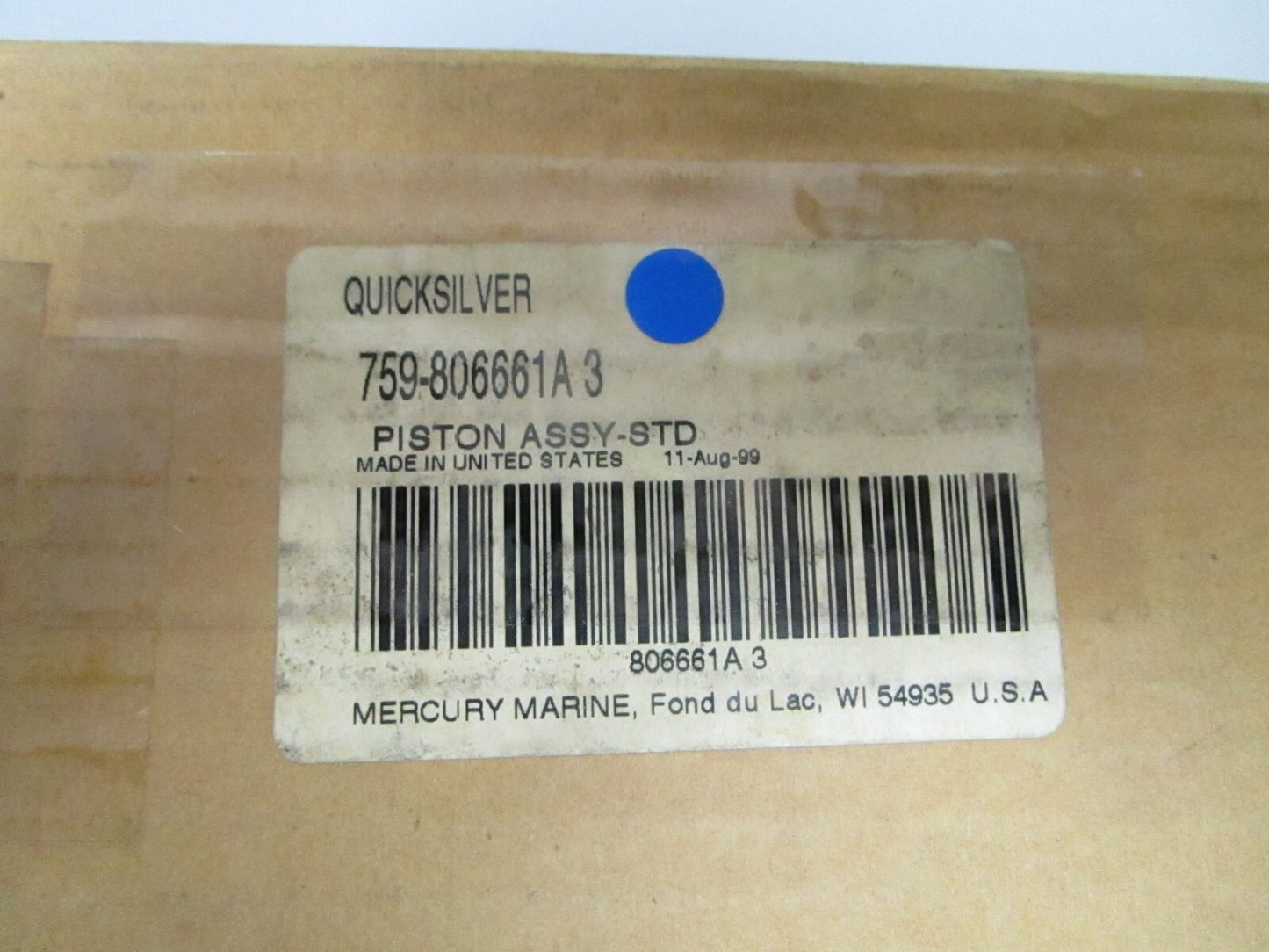 *NEW OEM* 0720 Mercury Quicksilver STD Piston Assembly 759-806661A3